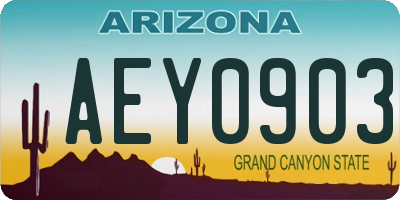AZ license plate AEY0903