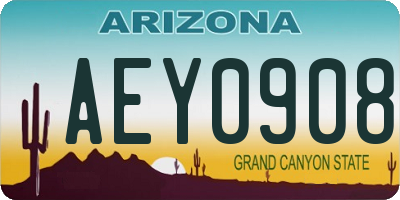 AZ license plate AEY0908