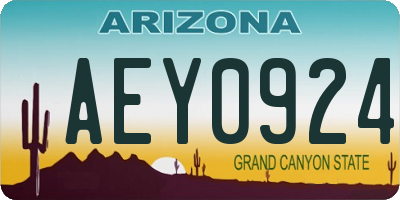 AZ license plate AEY0924