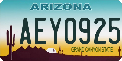 AZ license plate AEY0925