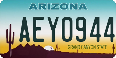 AZ license plate AEY0944