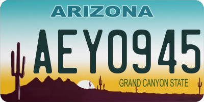 AZ license plate AEY0945