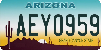AZ license plate AEY0959