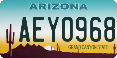 AZ license plate AEY0968