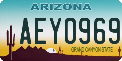 AZ license plate AEY0969