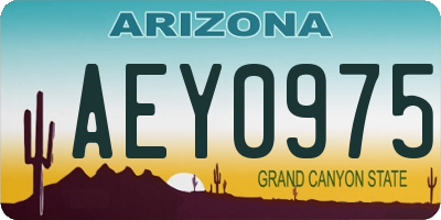 AZ license plate AEY0975