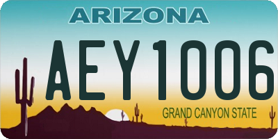 AZ license plate AEY1006