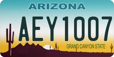 AZ license plate AEY1007
