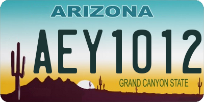 AZ license plate AEY1012