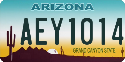 AZ license plate AEY1014