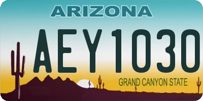 AZ license plate AEY1030