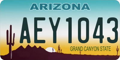 AZ license plate AEY1043