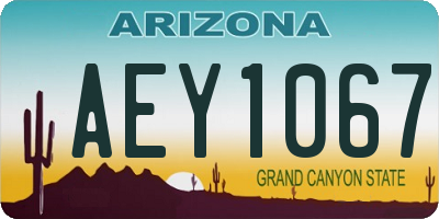 AZ license plate AEY1067