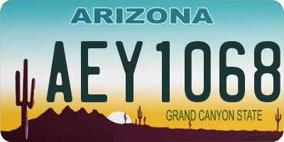AZ license plate AEY1068