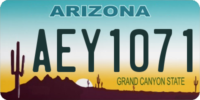 AZ license plate AEY1071