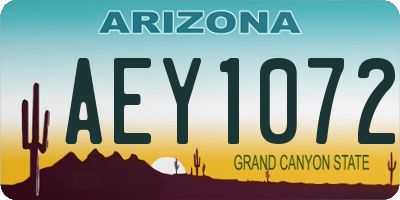 AZ license plate AEY1072