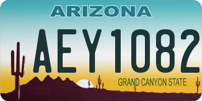 AZ license plate AEY1082