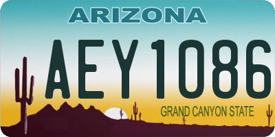 AZ license plate AEY1086