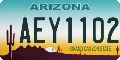AZ license plate AEY1102