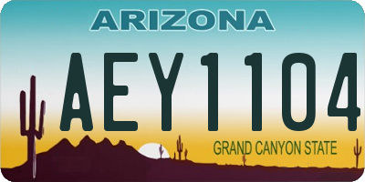 AZ license plate AEY1104