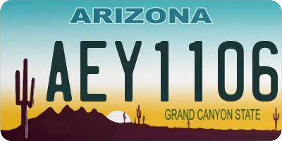 AZ license plate AEY1106