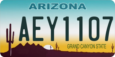 AZ license plate AEY1107
