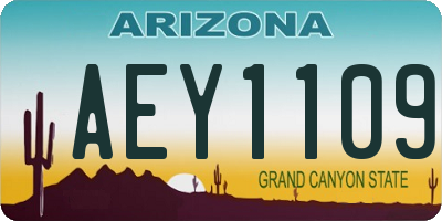 AZ license plate AEY1109