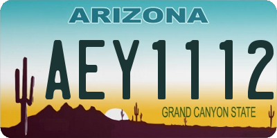 AZ license plate AEY1112