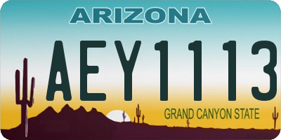 AZ license plate AEY1113