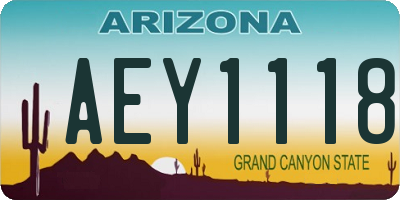 AZ license plate AEY1118