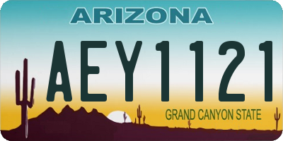 AZ license plate AEY1121