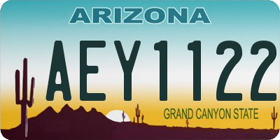 AZ license plate AEY1122