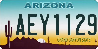 AZ license plate AEY1129