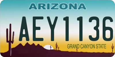AZ license plate AEY1136