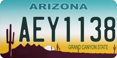 AZ license plate AEY1138