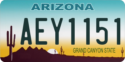 AZ license plate AEY1151