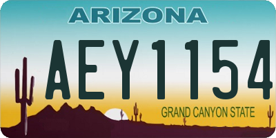 AZ license plate AEY1154