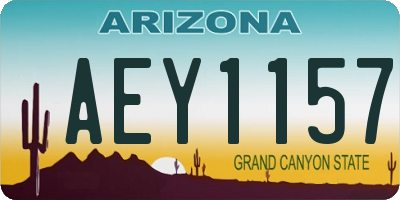 AZ license plate AEY1157