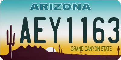 AZ license plate AEY1163