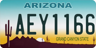 AZ license plate AEY1166