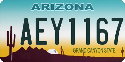 AZ license plate AEY1167