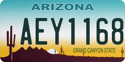 AZ license plate AEY1168