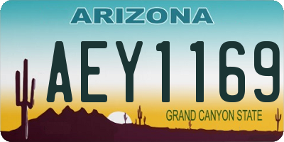 AZ license plate AEY1169