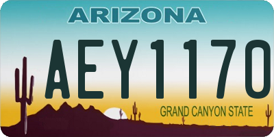 AZ license plate AEY1170