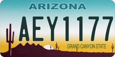 AZ license plate AEY1177