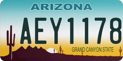 AZ license plate AEY1178