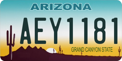 AZ license plate AEY1181