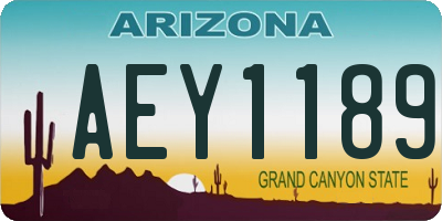 AZ license plate AEY1189
