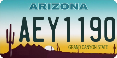 AZ license plate AEY1190