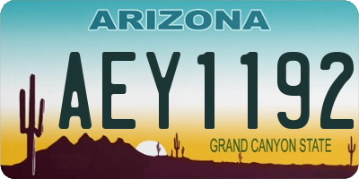 AZ license plate AEY1192
